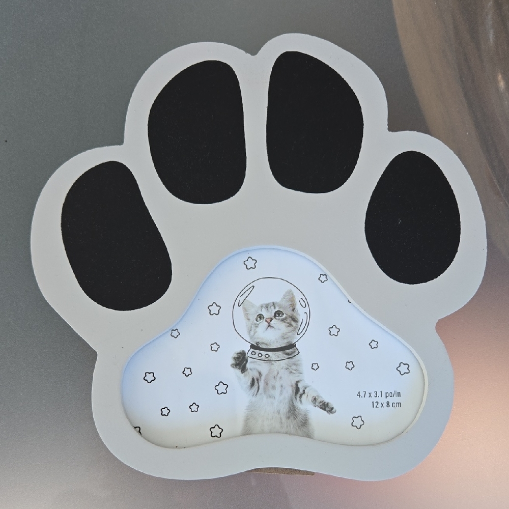 Paw Print Picture Frame - Black and Light Gray